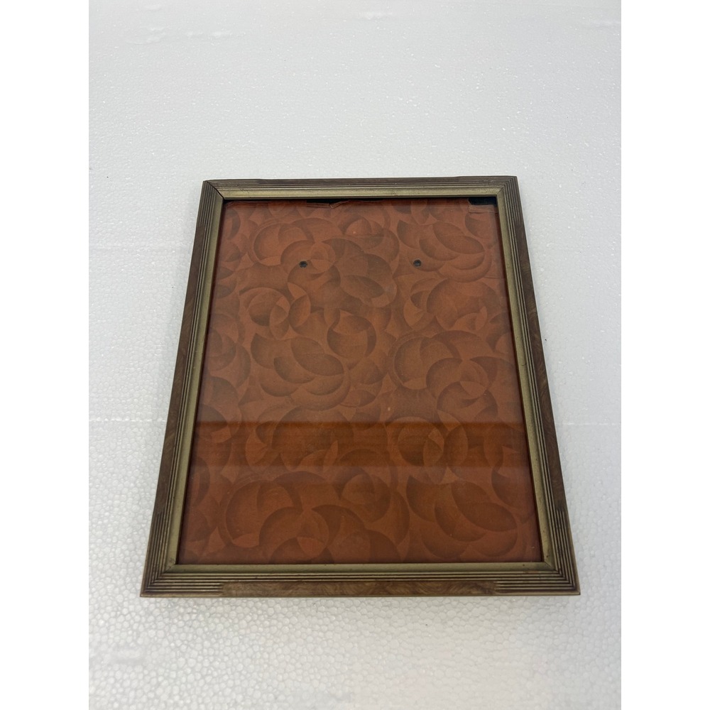 Vintage Art Deco Picture Frame Carved Border Easel Back Fits 8x10 Gold Tone 40s